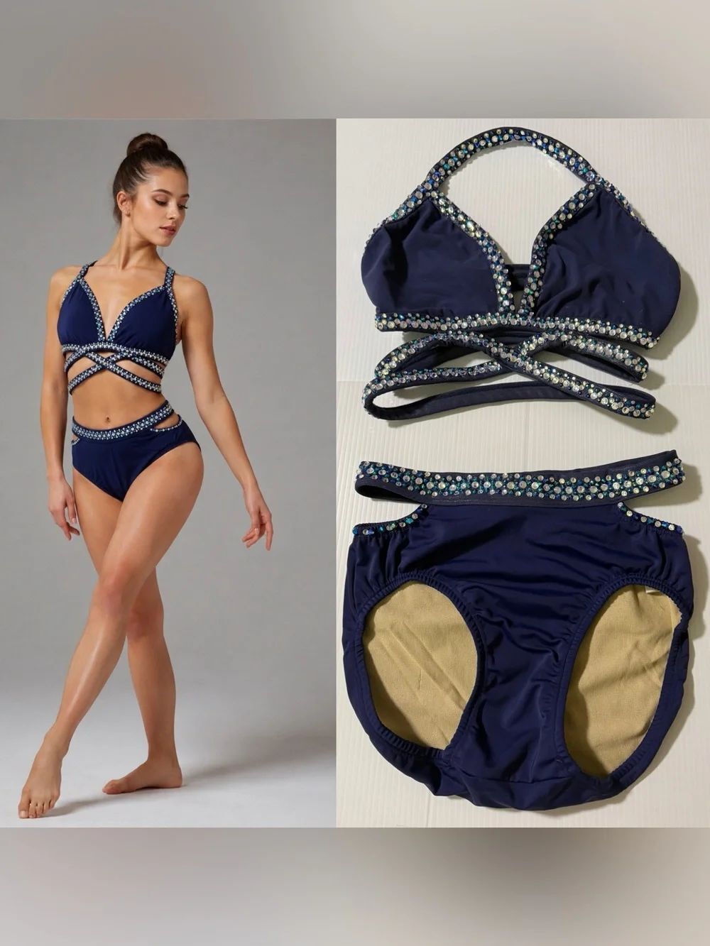 Second Skin Custom solo dance costume convention contemporary blue SA adult